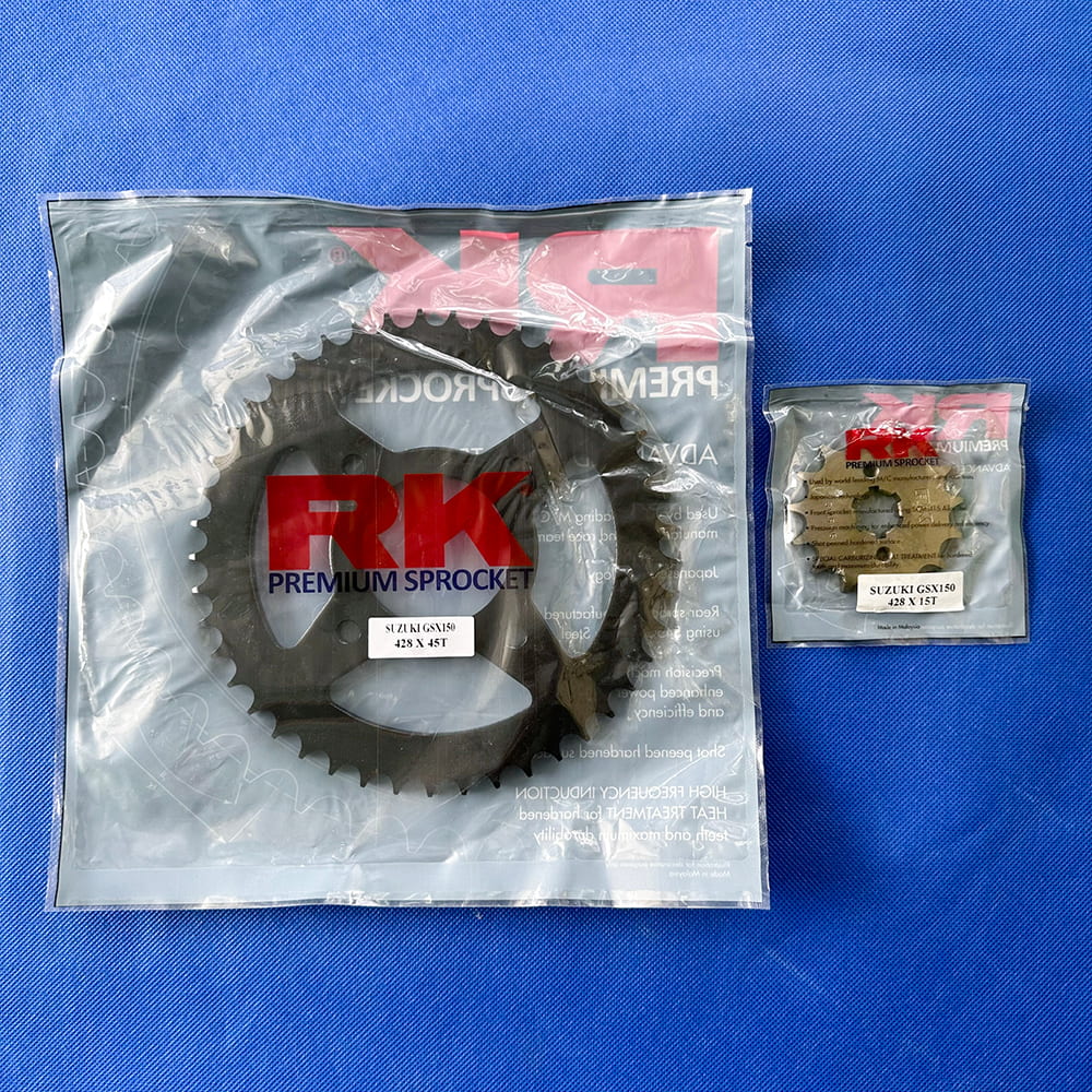 NHÔNG DĨA RK NHÔNG 15T DĨA 45T GSX S150 / GSX R150 / BANDIT